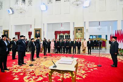 Bagaimana Komposisi Partai, Nonpartai, dan Polisi/Tentara pada Kabinet Prabowo-Gibran?