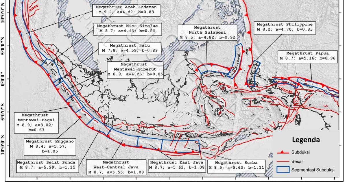 13 Zona Merah Potensi Gempa Bumi Megathrust di Indonesia