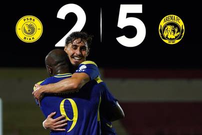 Skor 5-2 Hasil Pertandingan PSBS vs Arema FC, Singo Edan Perpanjang Dominasi