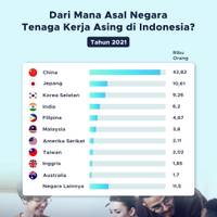Daftar Asal Negara Tenaga Kerja Asing di Indonesia