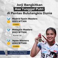 Jorji Bangkitkan Asa Tunggal Putri di Pentas Bulutangkis Dunia
