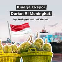 Kinerja Ekspor Durian RI Meningkat, tapi Tertinggal Jauh dari Vietnam?