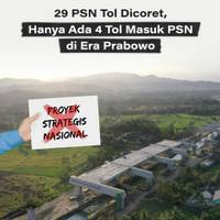 29 PSN Tol Dicoret, Hanya Ada 4 Tol Masuk PSN di Era Prabowo