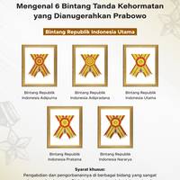 Mengenal 6 Bintang Tanda Kehormatan yang Dianugerahkan Prabowo