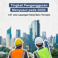 Tingkat Pengangguran Menyusut pada 2025: 1,37 Juta Lapangan Kerja Baru Tercipta