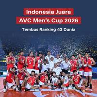 Indonesia Juara AVC Men's Cup 2026, Tembus Ranking 43 Dunia