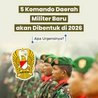 5 Komando Daerah Militer Baru akan Dibentuk di 2026, Apa Urgensinya?