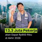 13,3 Juta Pekerja akan Dapat Rp900 Ribu di Akhir 2026