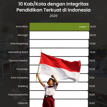 10 Kab/Kota dengan Integritas Pendidikan Terkuat di Indonesia