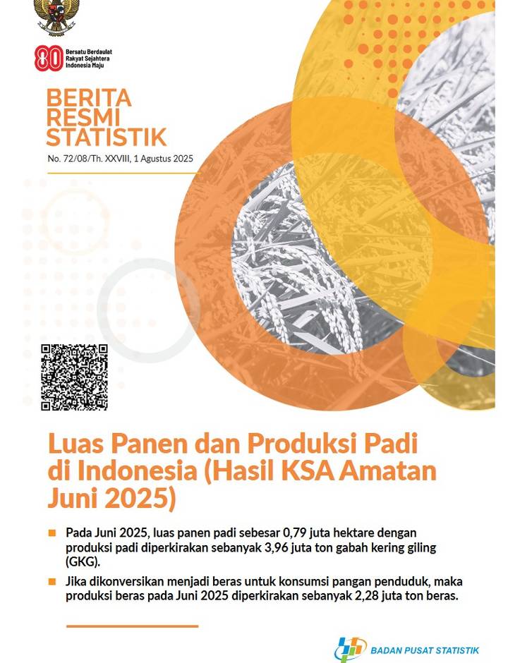 Sampul Luas Panen dan Produksi Padi di Indonesia Juni 2025