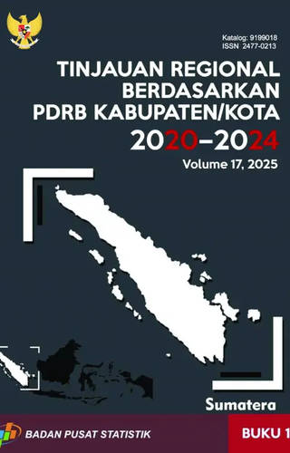 Sampul Tinjauan Regional Berdasarkan PDRB Kabupaten/Kota 2020-2024, Buku 1 Pulau Sumatera
