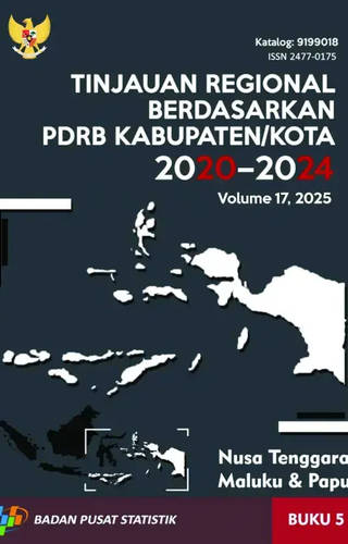 Sampul Tinjauan Regional Berdasarkan PDRB Kabupaten/Kota 2020-2024, Buku 5 Pulau Nusa Tenggara, Maluku, dan Papua