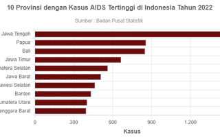 10 Provinsi dengan Kasus AIDS Tertinggi di Indonesia Tahun 2022