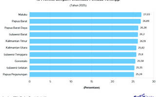 10 Provinsi dengan Persentase Pemuda Tertinggi 2025