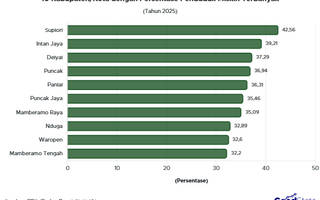 10 Kabupaten/Kota dengan Persentase Penduduk Miskin Terbanyak 2025